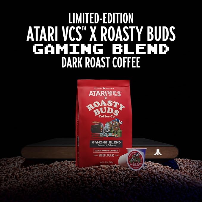 Atari VCS™ Gaming Blend Dark Roast Whole Bean Coffee 12oz | Roasty Buds 100% Arabica Coffee From Colombia, Guatemala, Brazil | Gluten-Free, Non-GMO