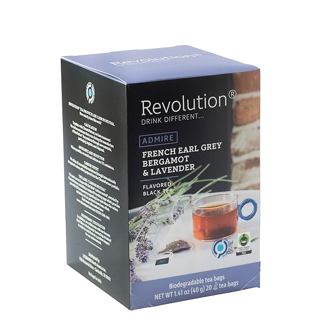 REVOLUTION TEA® Earl Grey Lavender [THE ORIGINAL] – French Earl Grey Bergamot & Lavender – Premium Full Leaf Tea – Biodegradable Infuser Tea Bags – Flavored Black Tea – 20 Bags