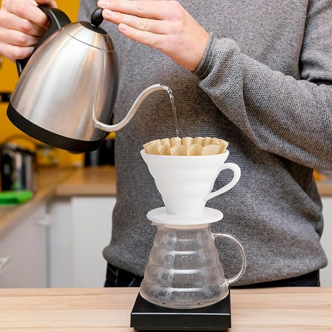 Segarty 1-4 Cup Disposable Basket Coffee Filters, 50 Count 7.2in Natural Unbleached Brown Paper-made Filter Pour Over Maker Papers, Ideal for Coffee Percolator Dripper Most Brewer Machine Home Office