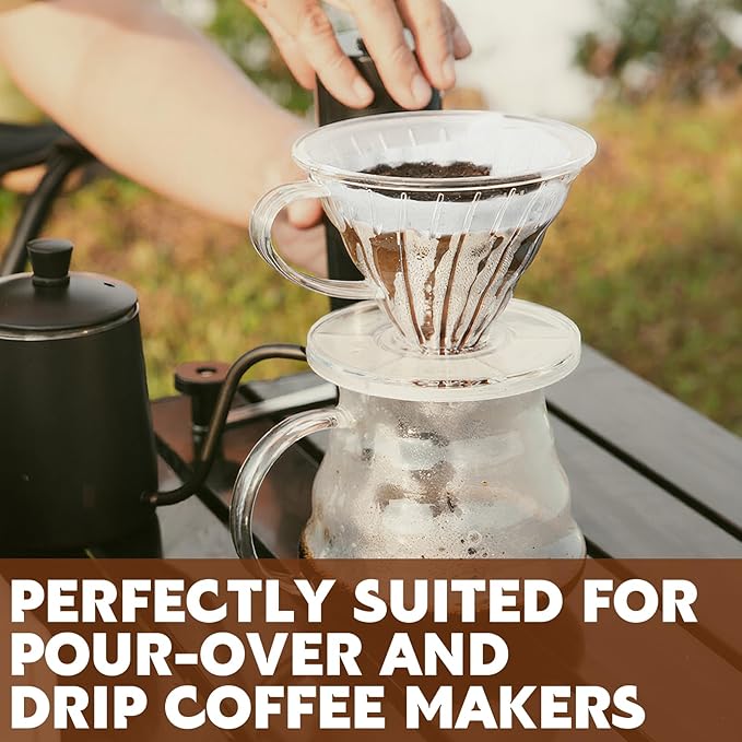 200 Count Cone Coffee Filters, Coffee Filters #2 Disposable, V60 Cone Paper Filter for Pour Over and Drip Coffee Maker, Suitable for Home Coffee Shop (White，2-4 Cup)