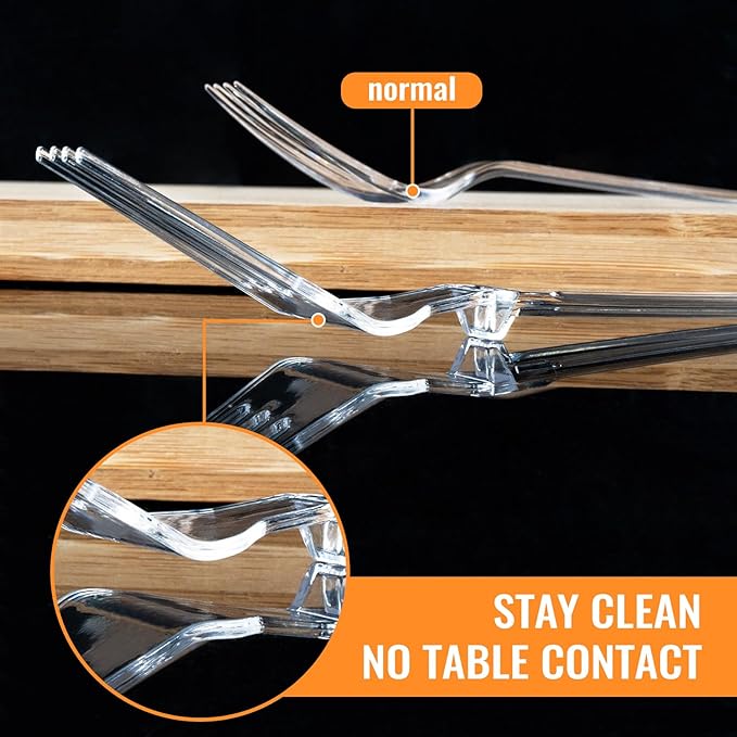 Plastic Forks Heavy Duty, Disposable Clear Silverware Full Size 7.5", Pack of 85