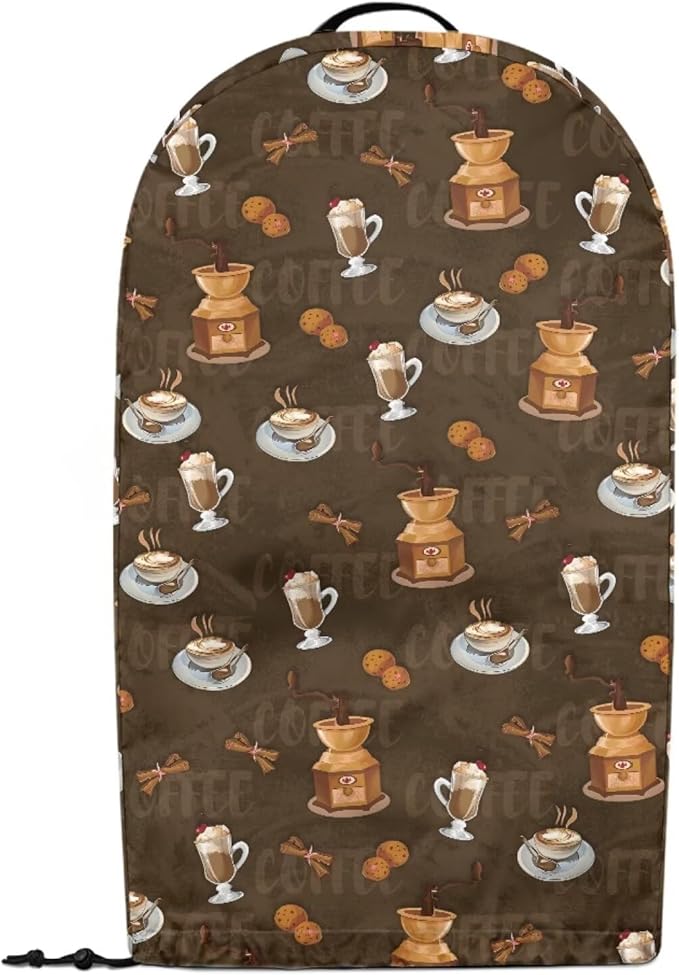 Brown Coffee Grinders Blender Cover Dust Cover Appliance Dust Cover for Food Processor Coffee Maker Foldable Juice Maker with Top Handle Kitchen Decor