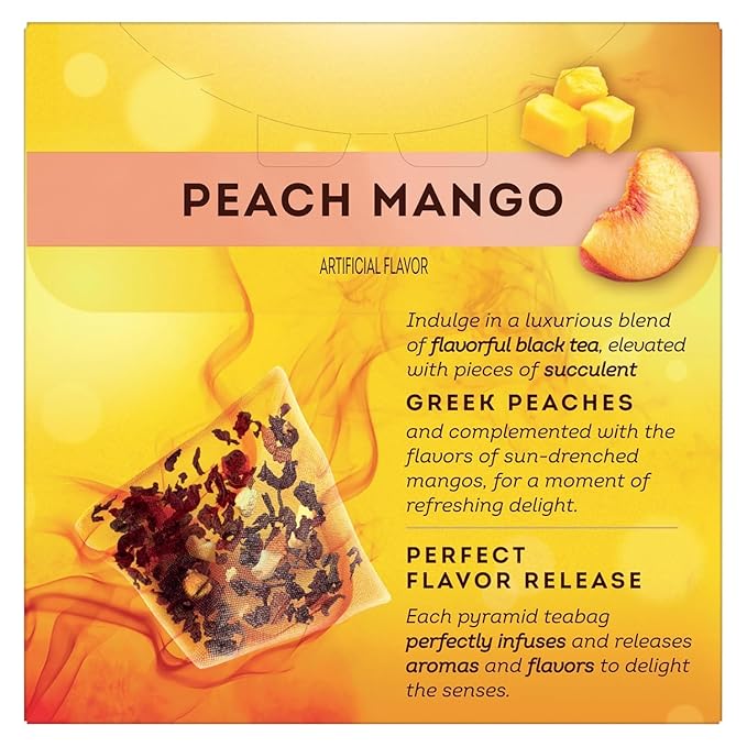 Lipton Peach Mango, Vanilla Caramel, & Lemon Black Tea 20 CT (1ea) (Variety Pack)