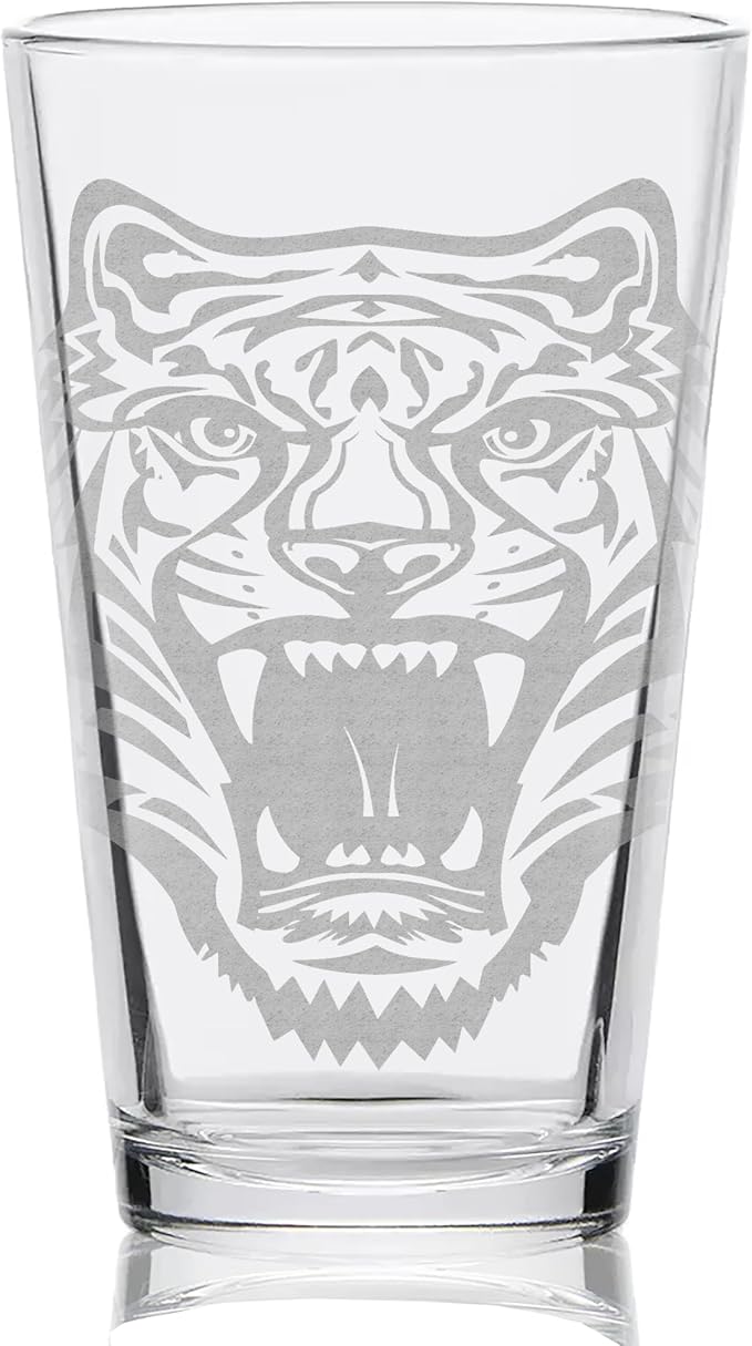 TIGER Engraved Pint Beer Glass | Great gift for animal and nature lovers!