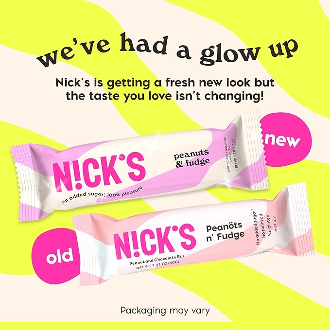 NICKS Peanuts n fudge Keto Chocolate Candy Bars No Added Sugar 180 Calories, 3.0 Net carbs, Gluten Free Sweets Low carb Candy Snack Bar (Multipack 15x40g)