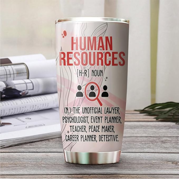 Hurman Resources Tumbler - Stainless Steel 20oz Straw Lid, HR Gifts For Women Men, Human Resources Professional Day Gifts For Coworkers Funny, HR Coffee Cups For Employees Staffs (HR02)
