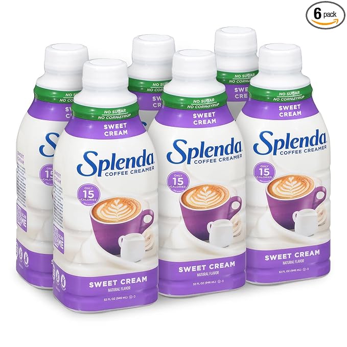 SPLENDA Sugar Free Sweet Cream Coffee Creamer, 32 Fl Oz (Pack of 6)