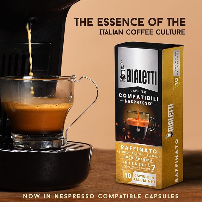 Bialetti Aluminum Nespresso Compatible Capsules - 100 count RAFFINATO Espresso Pods compatible with Nespresso Machines
