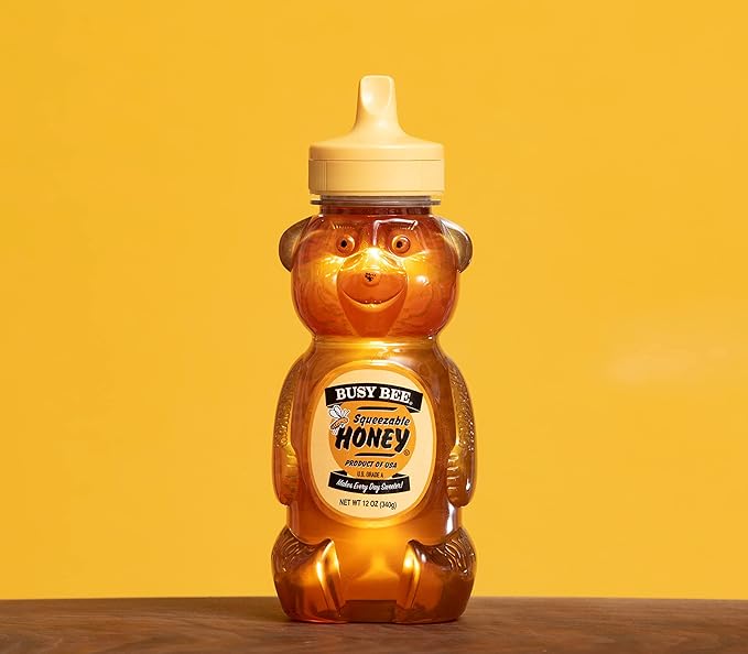 Busy Bee Honey, Grade A, Filtered, Pack of 3 Honey Bears (12 OZ each)