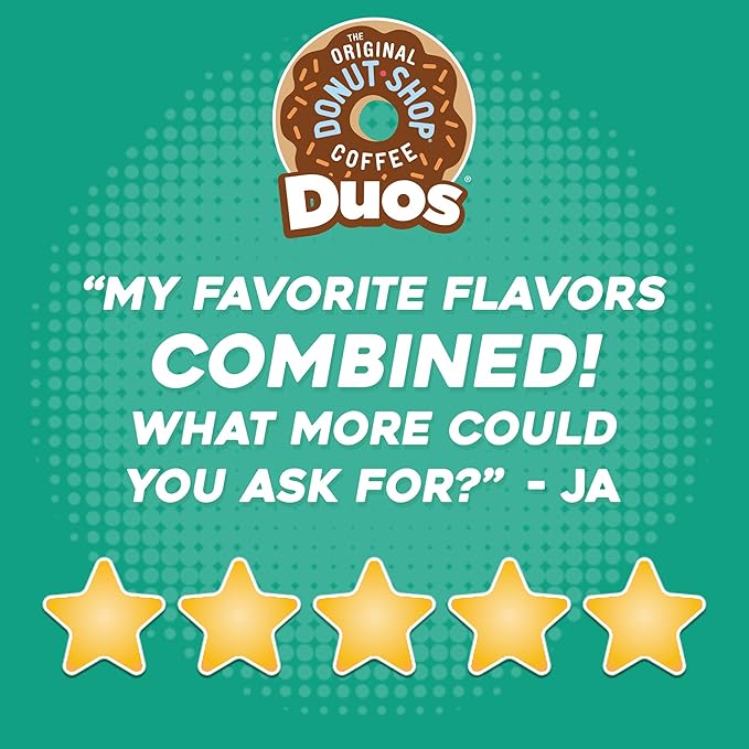 The Original Donut Shop Duos Coconut + Mocha Coffee, Keurig Single Serve K-Cup Pods, Medium Roast Coffee, 60 Count, (6 Packs of 10)