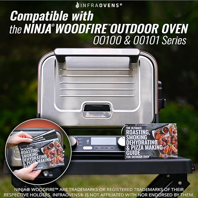 INFRAOVENS Cooking Guide Accessory for Ninja Woodfire Pizza Oven, 8-in-1 Outdoor Oven, Smoker BBQ Wood Fire Waterproof Cheat Sheet for OO100 OO101 OO101B Electric Oven, Pellet Pizza Stone Accessories