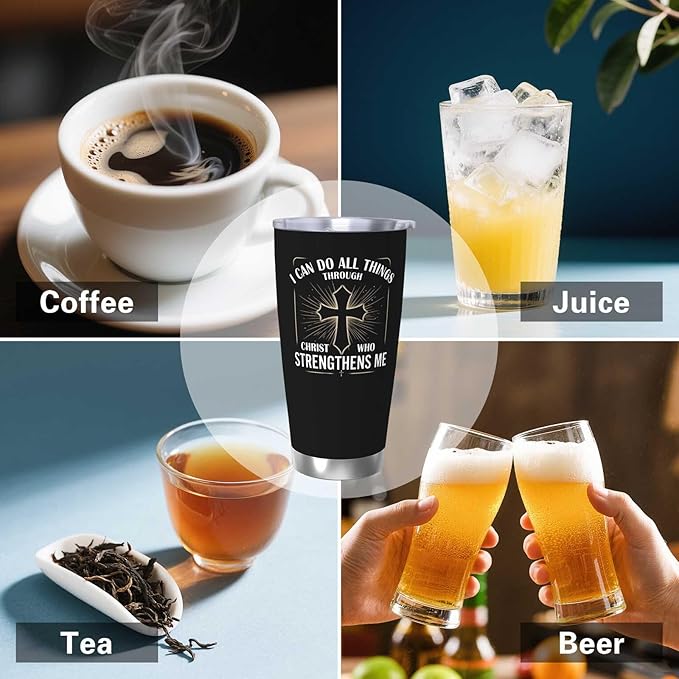 Christian Gifts for Men, Religious Coffee Mugs, Christian Tumbler, 20oz Coffee Tumbler, Religious Coffee Mugs, Spiritual Gifts for Men