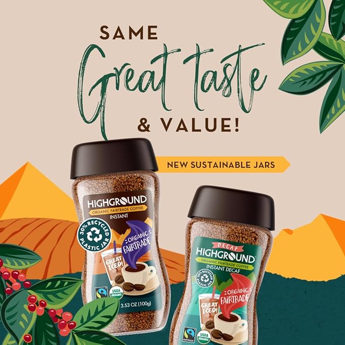 Highground Organic Instant, Decaf Coffee, 3.53 Oz