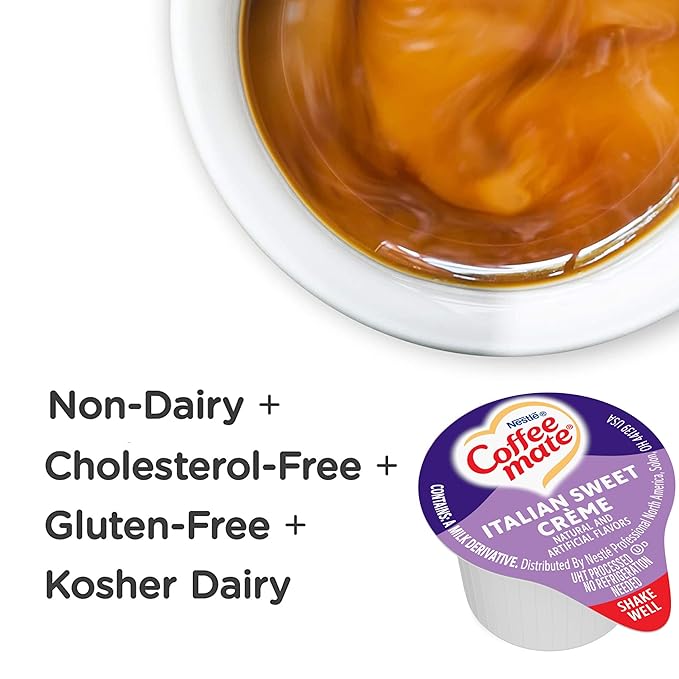 Nestle Coffee mate 84652 Liquid Coffee Creamer, Italian Sweet Creme, 0.375 oz Cups, 50/Box