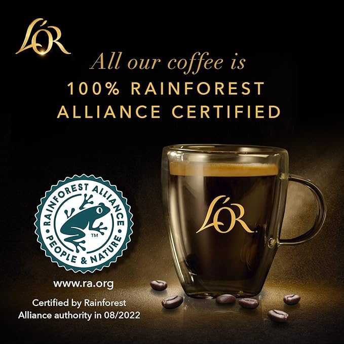 L'OR Espresso Capsules, 50 Count Colombia, Single-Serve Aluminum Coffee Capsules Compatible with the L'OR BARISTA System & *Nespresso Original Machines, 50 Count (Pack of 5)