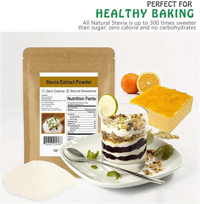 Pure Stevia Extract Powder Without Erythritol 8.8oz(250g) - Highly Concentrated Stevia Powder Sweetener | Zero Calorie | No Artificial | Natural Sugar Alternative