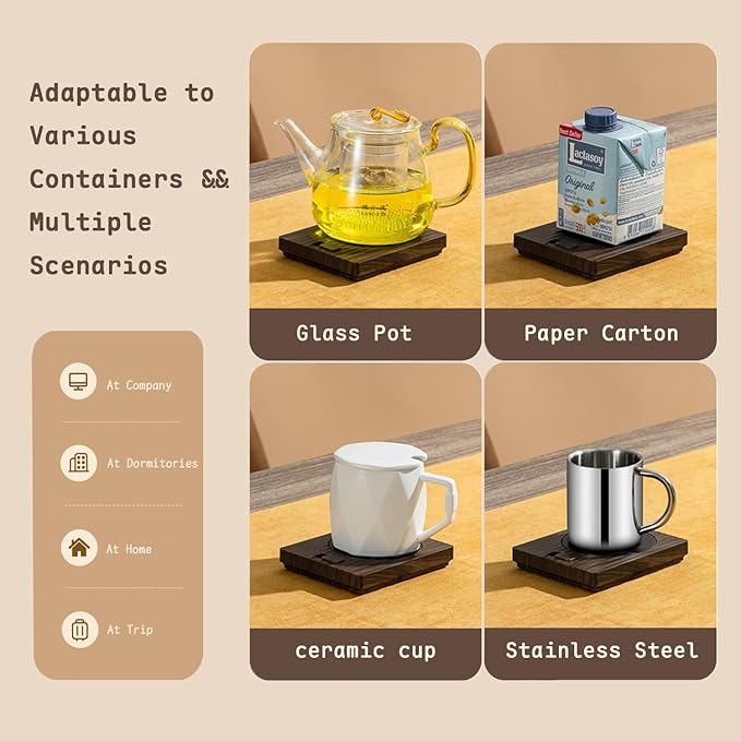 Coffee Mug Warmer for Desk, Electric Coffee Cup Warmer with Warm & Hot Settings, Universal Fit for Most Mugs, Ideal Warmer for Coffee, Tea, Milk & Beverages