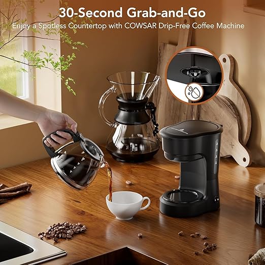 Pro 5-Cup Coffee Maker–Energy-Efficient Drip Coffee Machine Brewer with Quick Pause N Serve,Stainless Steel Filter & Extended Keep-Warm–Compact for Office & Small Kitchen