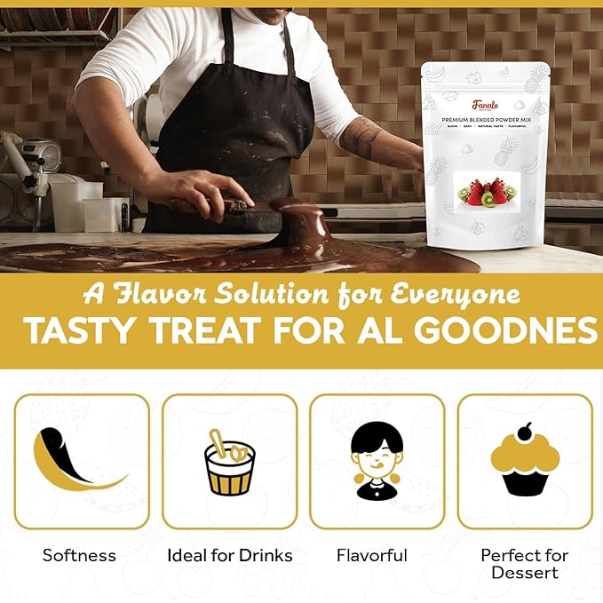 Fanale Premium Chocolate Bubble Tea Flavoring Powder | Perfect for Baking, Smoothies, Desserts and Drinks | Instant Flavoring Powder for Boba Milk Tea - 2.2 Pounds (Pack of 1)