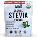 WHYZ Organic Stevia Powder, 1621 Servings, Premium Zero Calorie Sweetener - Powdered Pure Stevia Extract, Natural Sweetener Powder for Baking - No Aftertaste, Non-GMO, Keto Friendly- 8 oz