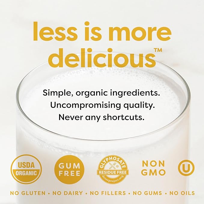 MALK Almond Milk Unsweetened Vanilla (32oz, Pack of 6) - Shelf Stable Organic Almond Milk Vanilla, Non GMO, Whole 30, Dairy Free, Vegan, Plant Based, No Gums or Fillers - Lattes Cereal Coffee Creamer