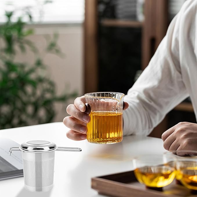 Numola Large Tea Infuser - Stainless Steel Loose Leaf Tea Steeper with Heat Resistant Double Handles, Tea Strainer & Tea Ball for Mugs, Cups & Teapots - Perfect for Home, Office, Coffee