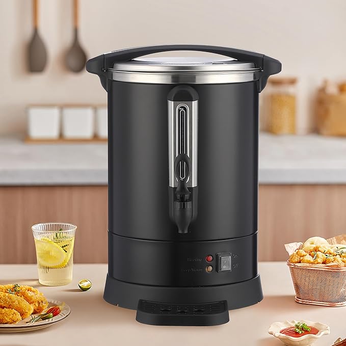 Commercial Coffee Urn,120 Cup 4.8 Gal/18L Stainless Steel Coffee Maker - Large Capacity Hot Water Dispenser for Buffet, Catering, Wedding, Church, Event, Double Wall Insulated