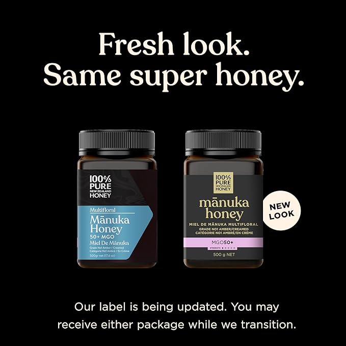 100% Pure New Zealand Honey - MGO 50+ Multifloral Mānuka Honey, Raw Mānuka, 17.6 Ounce (500g) (Pack of 1)