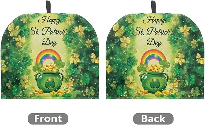 Money Jar Tea Pot Cover Green Tea Insulated Cosy Keep Warm Tea KettleCcover Lucky Leaf Teapot Dust Protector for St. Patrick's Day