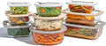 Bentgo Signature Leak-Proof Glass Food Storage - 18-Piece Set, 1-Compartment Plastic-Free Containers with Airtight Glass Lids, BPA-Free, Microwave, Freezer, Oven & Dishwasher Safe (White Stone)