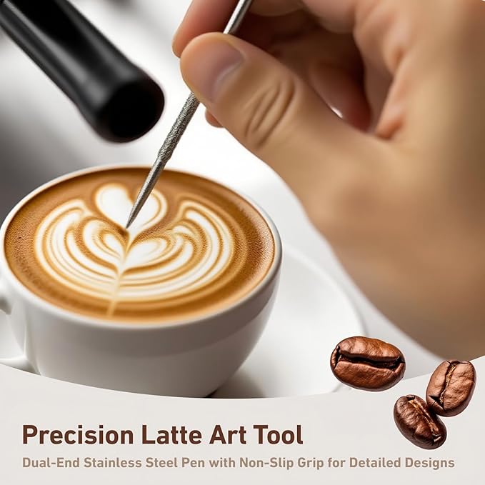 3Pcs Coffee Grinder Brush Set includ Cleaning Brush Latte Art Pen Espresso Coffee Stirrer 5 Needles Commercial and Home Use Coffee Cleaner Pot Brush Multifunctional Barista Accessories