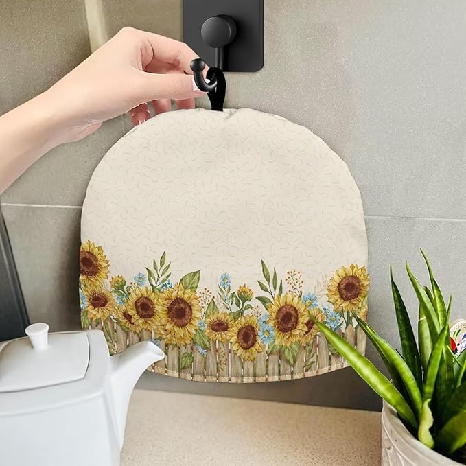 Sunflower Tea Cozy for Teapot Insulated Beige Tea Pot Cozy for Keeping Warm for Home Decorative Tea Cosy for Teapot Tea Cozies