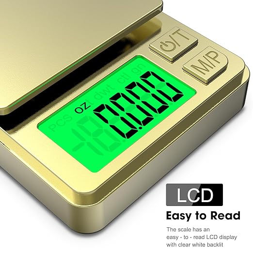 Mik-Nana Digital Pocket Scale, 500g x 0.01g High Precision Gram Scale, Portable ewelry Scale with Protective Cover, Backlit LCD, 7 Units Tare, for Food, Kitchen, Coffee, Battery Included