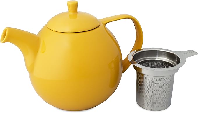 FORLIFE Curve Teapot with Infuser, 45-Ounce, Mandarin