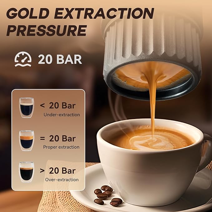 H02 PRO Portable Espresso Machine, Travel Coffee Maker fits NS Capsule & Ground Coffee, Christmas Gift Camping Small Mini Coffee Machine with Self-heating, Electric Espresso Maker