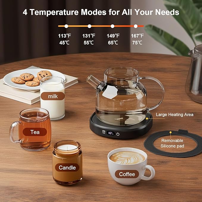 Coffee Mug Warmer, You are Awesome Mug with Coffee Warmer Set, Electric Coffee Cup Warmer for Desk 8H Auto Shut Off, Tea Beverage Warmer with 4 Temperature Setting, Birthday Christmas Women Man Gifts