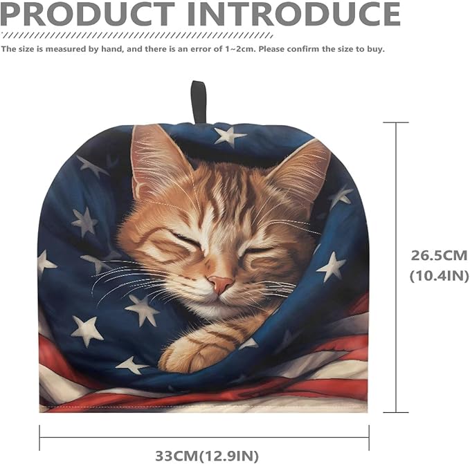 Cat Tea Cozy for Teapot Insulated Keep Warm Tea Pot Cozy USA Patriotic Design Teapot Dust Protector Designed in England Gift to Wife