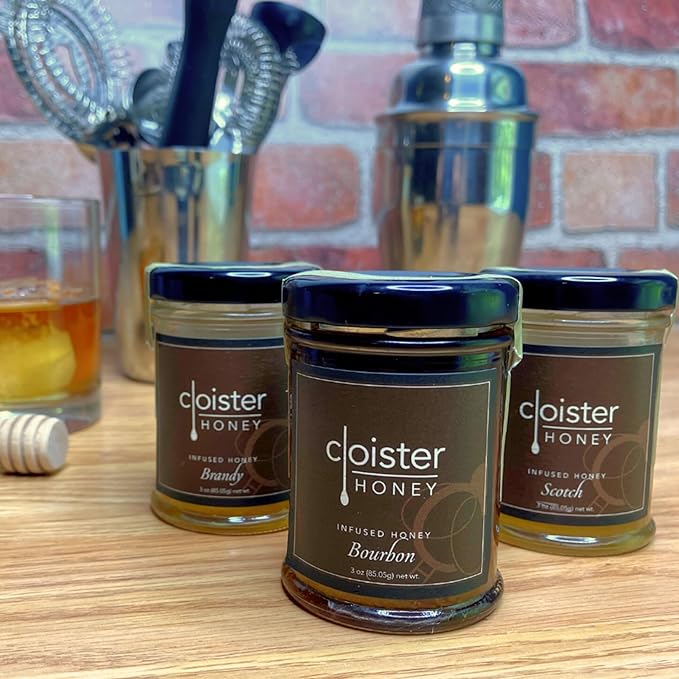 Cloister Honey Trios - Home Bar (3 x 3 oz) | Hand Crafted | Raw Artisan Honey | 100% Pure, Raw & Unfiltered | All Natural | Made in USA |