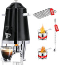 Coffee Urn With Fuel Holder, 3.5 Gallon/13L Stainless Steel Beverage Dispensers for Coffee Tea Hot Water, Hot Drink Dispenser with Stand, Chafer Urn with Spigot for Parties Catering (Painted Black)