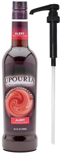 Upouria Alert Functional Syrup 100% Vegan and Gluten-Free, 750 mL Bottle - Coffee Syrup Pump Included