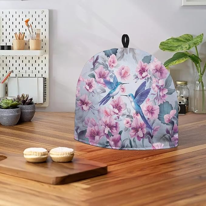 Floral Tea Cozy for Teapot Insulated Hummingbird Tea Cosy for Teapot Home Kitchen Decorative Teapot Cover for Gifts