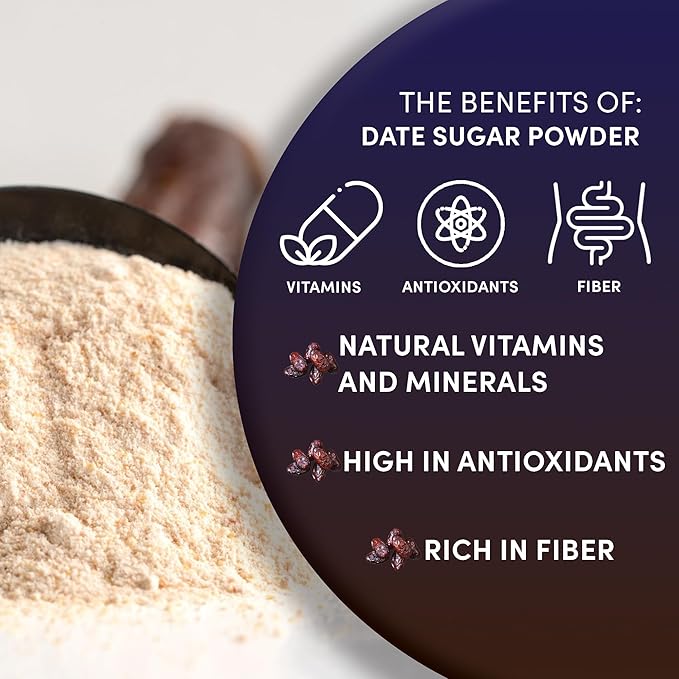Worldwide Botanicals Date Sugar Fine Powder - 1 lb - 100% Pure Dried Dates, Natural Whole Food Sweetener for Baking, Nutrient Rich with Fiber, Gluten-Free - 16 ounces