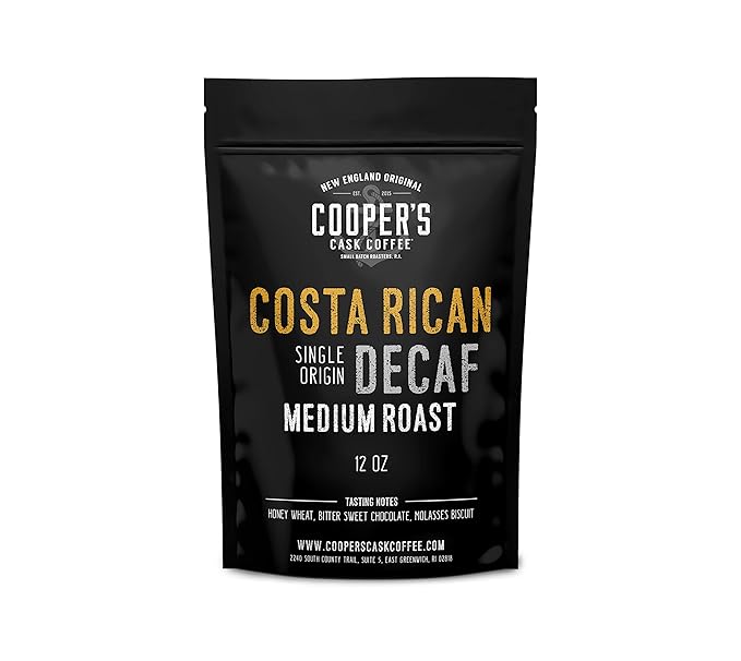 Decaf Costa Rican Coffee Medium Roast, Swiss Water Processed Decaffeinated - 12oz Bag