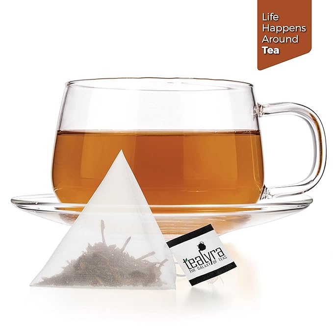 Tealyra - 5 Years Ripe Aged Pu'erh 25 Tea Bags - Bold Pu-erh Loose Leaf Tea - 100% Natural - 25 Pyramids Sachets