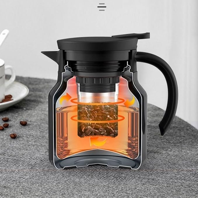 thermal teapot with infuser,Tea Pot with Infusers for Loose Tea,1000ML Thermal Teapot with Removable Infuser & Lid (A)