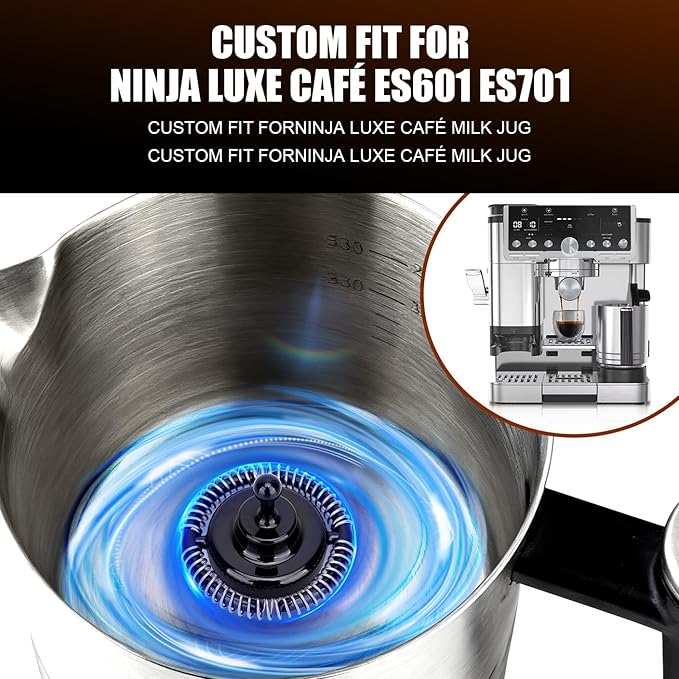 Milk Frother Replacement for Ninja ES601: Compatible with Ninja Luxe Cafe ES601 ES655 ES701 models whisk Accessories,Stainless Steel and plastic Material,Machine washable