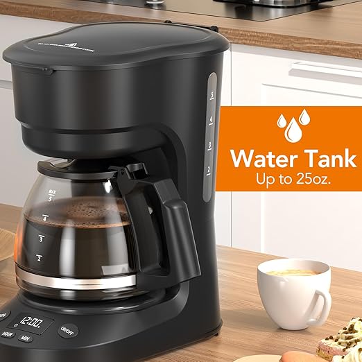 Pro 5-Cup Smart Coffee Maker – Advanced Coffee Machine with Touchscreen Programmable Timer, Energy-Saving Mode, Enhanced Pause & Serve & Quick-Clean System –For Office & Home Use