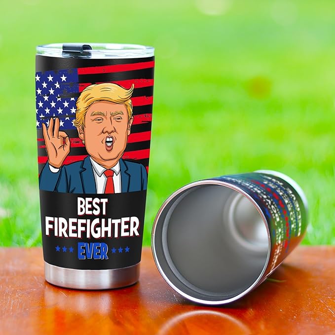 Firefighter Gifts for Men, Fireman Gifts for Firefighters Men - Firefighter Christmas Gift for Fire Fighter, 20 OZ Firemen Stainless Steel Insulated Travel Coffee Tumbler Cup