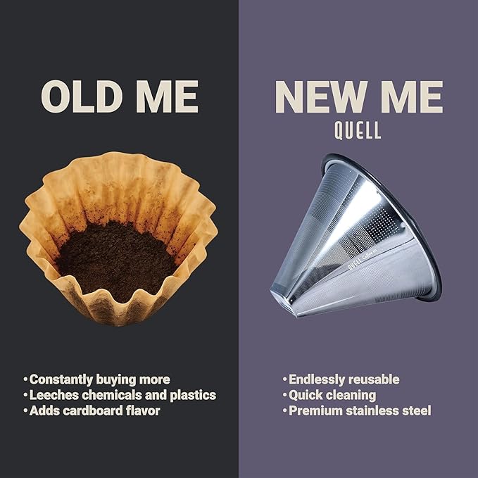 Quell Reusable #4 Coffee Filter for KBGV and KBT Brewers: Stainless Steel Alternative for Sustainable Brewing