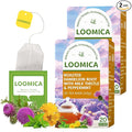LOOMICA Roasted Dandelion Root with Milk Thistle & Peppermint, Caffeine Free, with Toasted Nutty Flavor, Wellness Support Herbal Blend, Coffee Alternative, Bold & Smooth, 20 Counts (Pack of 2)